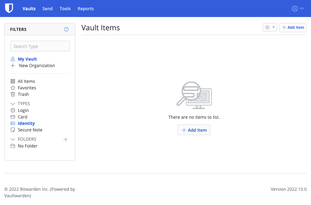 Vaultwarden web client