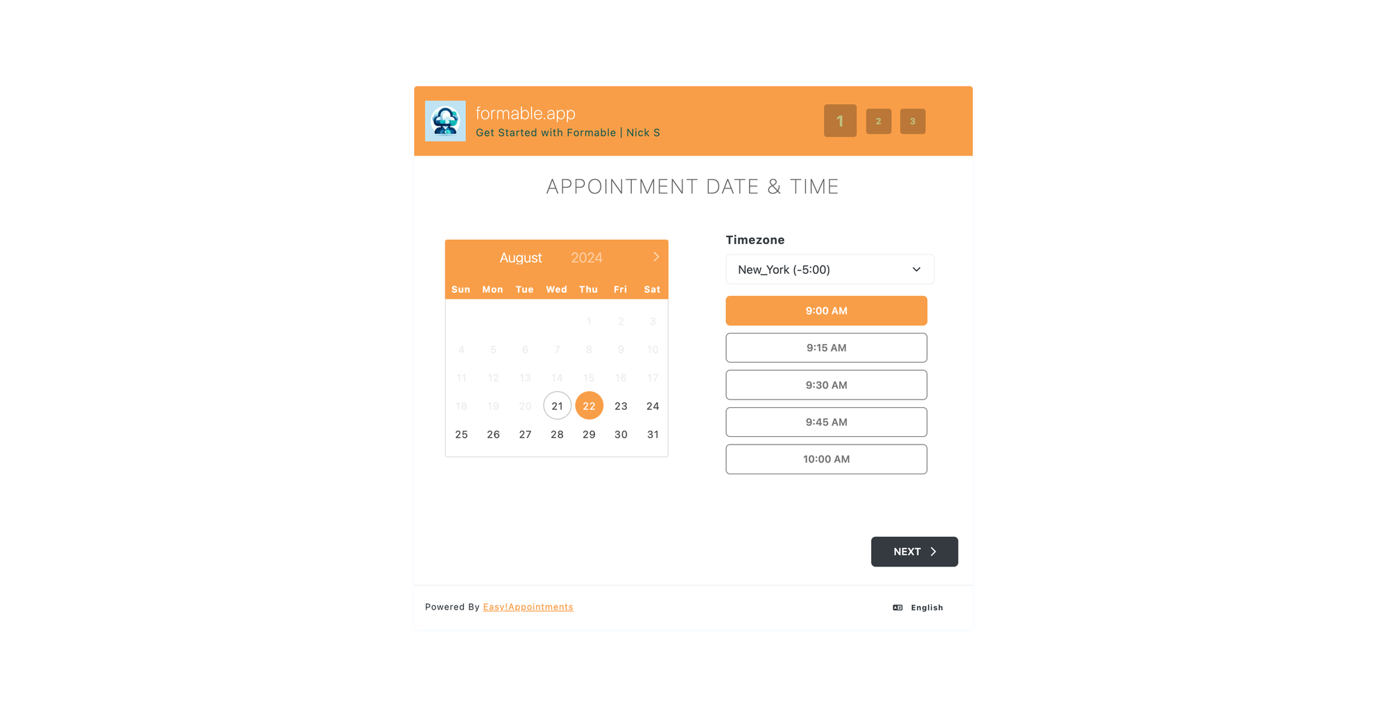 Self-hosted Calendly alternative: Easy! Appointments